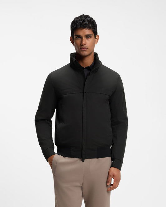 Boss Green Jadon Mens Water-Repellent Padded Jacket In Brushed Fabric - Black 001 front