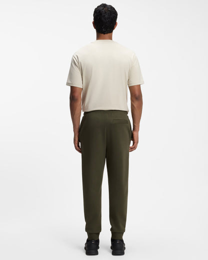 BOSS Green Hadiko Mens Stretch - cotton track pants with puff - print logo - Olive 398 | CHO | Designer Mens,Trousers,Joggers
