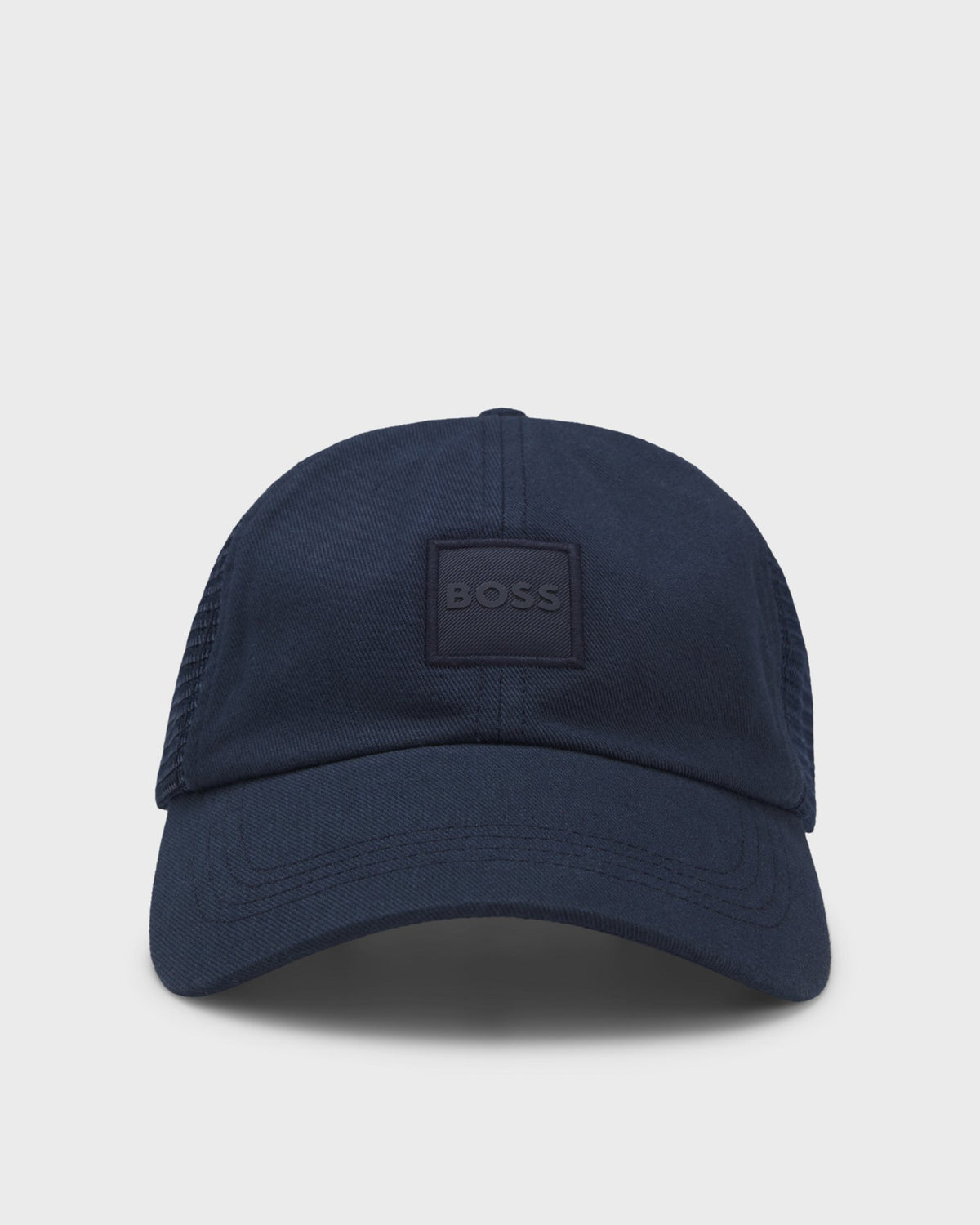 BOSS Orange Derrel Mens Trucker Cap - Dark Blue 404 front
