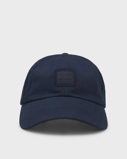 BOSS Orange Derrel Mens Trucker Cap - Dark Blue 404 front