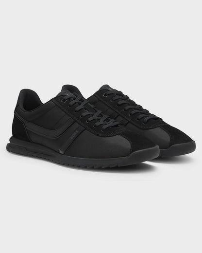 BOSS Orange Zayn Mens Low-Top Trainers with Faux-Leather Trims - Black 005 | CHO | Designer Mens Trainers