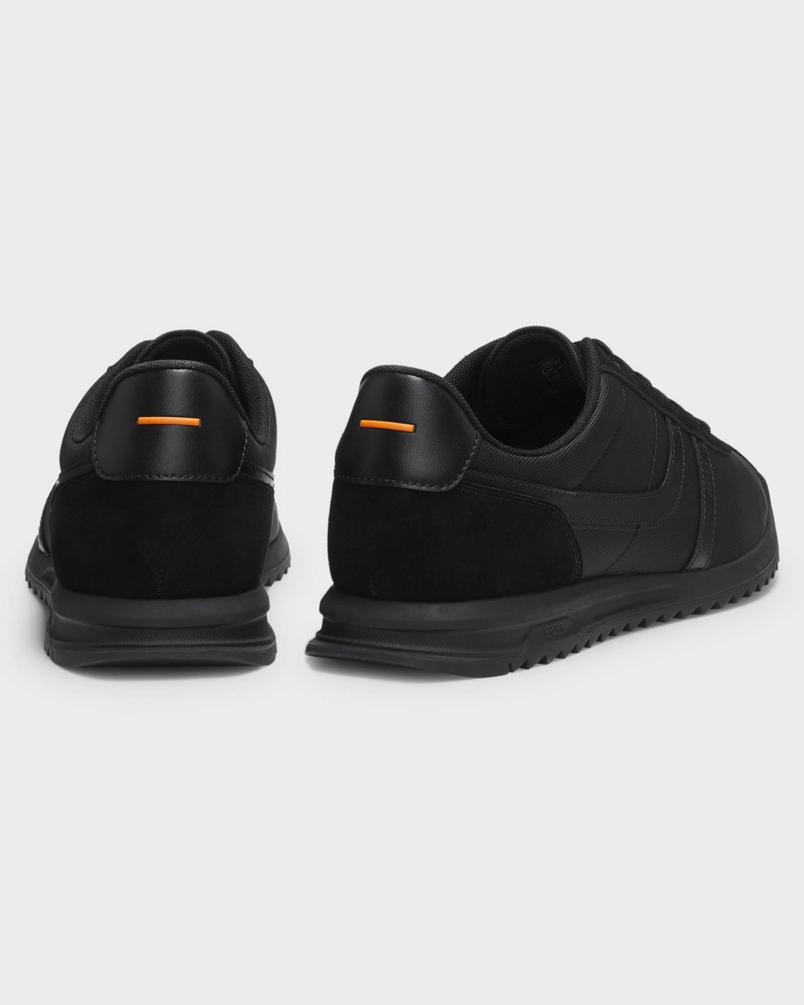 BOSS Orange Zayn Mens Low-Top Trainers with Faux-Leather Trims - Black 005 | CHO | Designer Mens Trainers