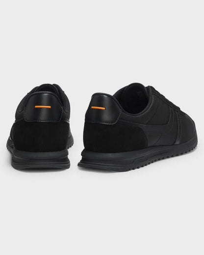 BOSS Orange Zayn Mens Low-Top Trainers with Faux-Leather Trims - Black 005 | CHO | Designer Mens Trainers