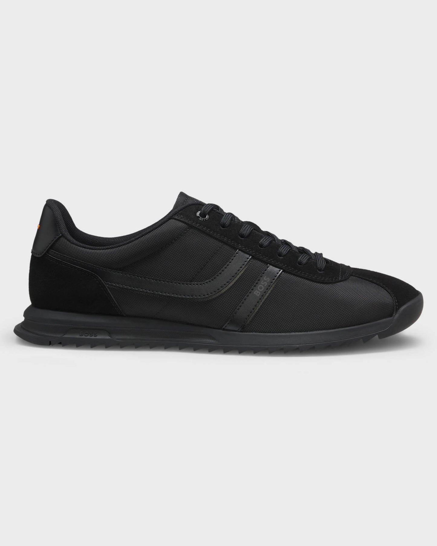 BOSS Orange Zayn Mens Low-Top Trainers with Faux-Leather Trims - Black 005 | CHO | Designer Mens Trainers