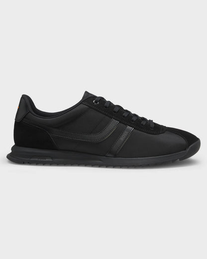 BOSS Orange Zayn Mens Low-Top Trainers with Faux-Leather Trims - Black 005 | CHO | Designer Mens Trainers