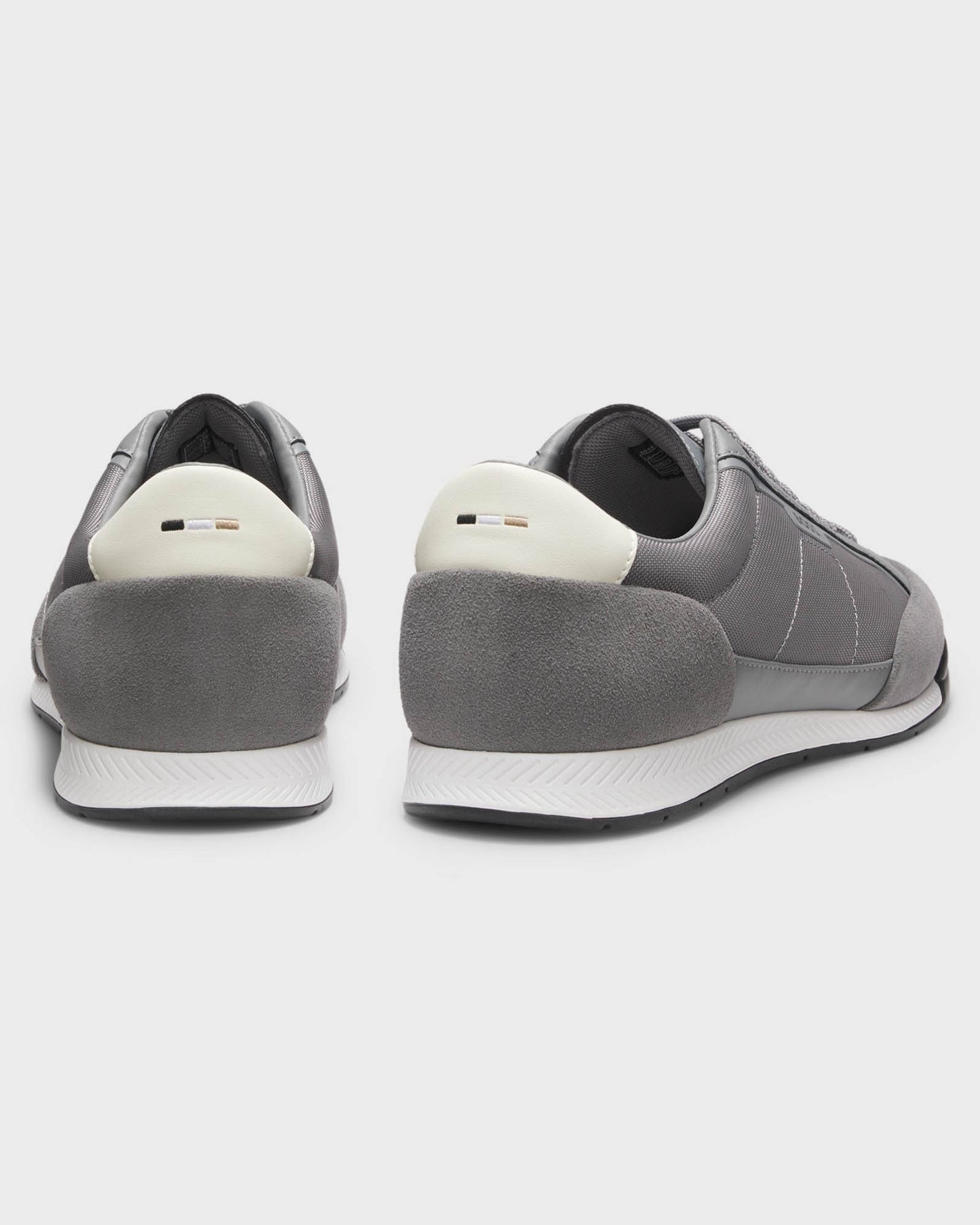 BOSS Orange Nitan Mens Suede-Trim Trainers with Ribbed Sole - Medium Grey 033 | CHO | Designer Mens Trainers