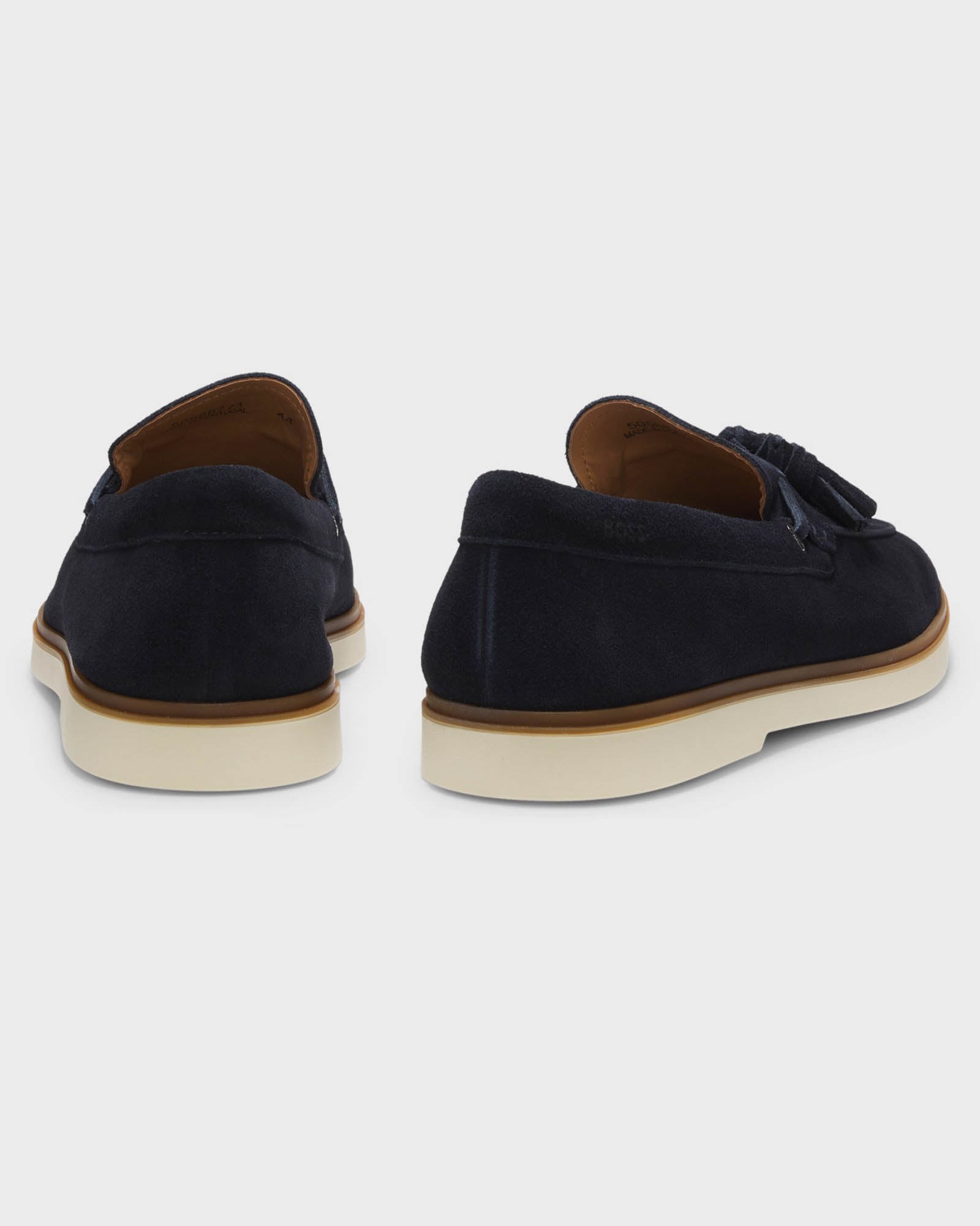 BOSS Orange Hedley Mens Suede Loafers with Tassel Trim - Dark Blue 402 | CHO | Designer Mens Shoes