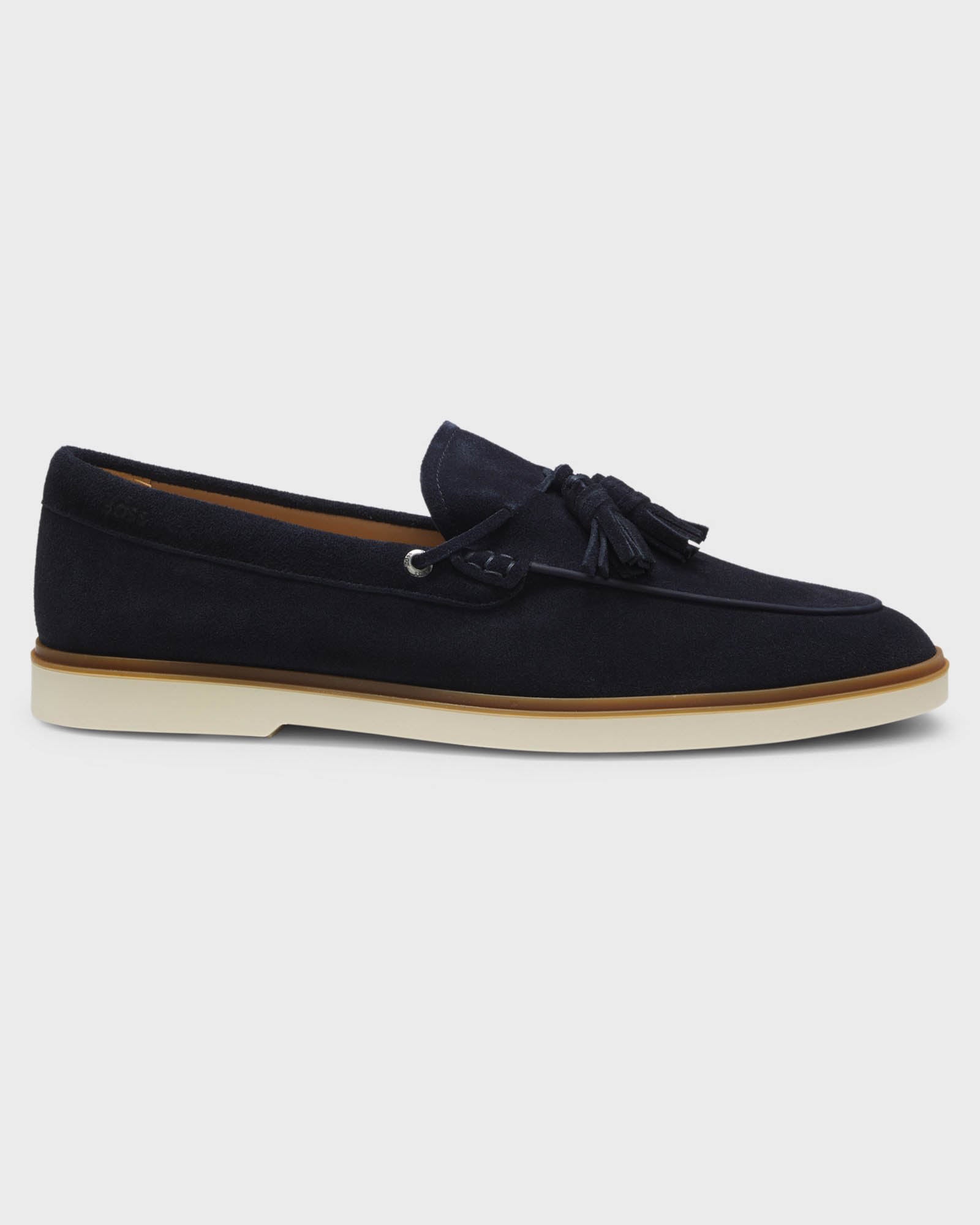 BOSS Orange Hedley Mens Suede Loafers with Tassel Trim - Dark Blue 402 | CHO | Designer Mens Shoes