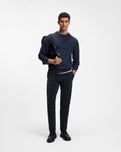 BOSS Orange N1 Mens Tapered Chinos - Dark Blue 404 front, full length