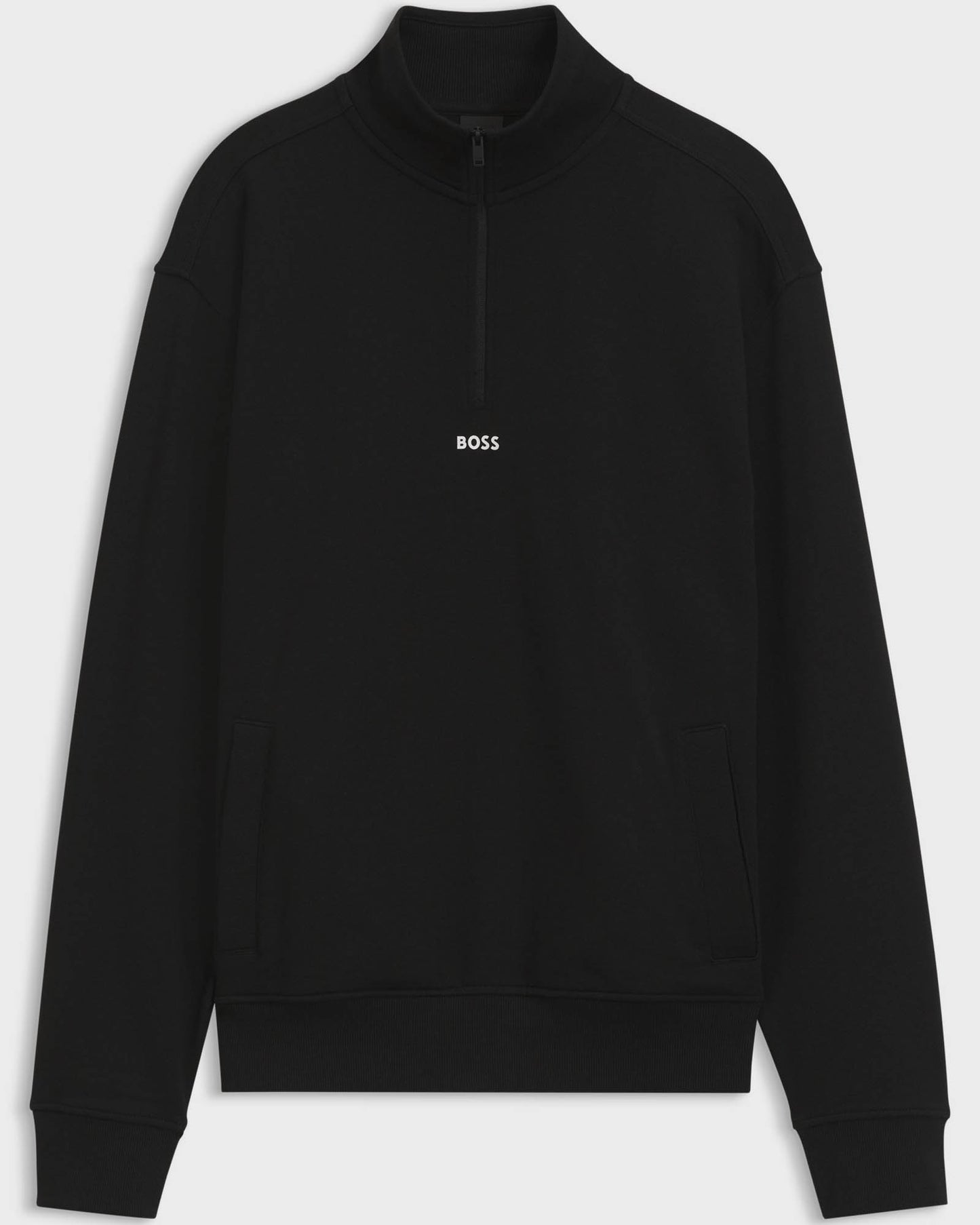 BOSS Orange Smallzip Mens 1/4 Zip Sweatshirt - Black 001