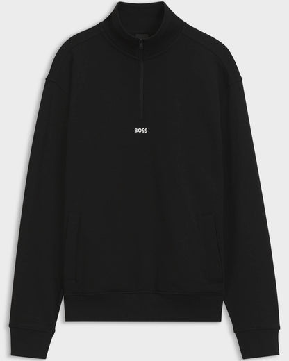 BOSS Orange Smallzip Mens 1/4 Zip Sweatshirt - Black 001 | CHO | Designer Mens,Sweatshirts & Hoodies,Sweatshirts,Quarter Zip Sweatshirts