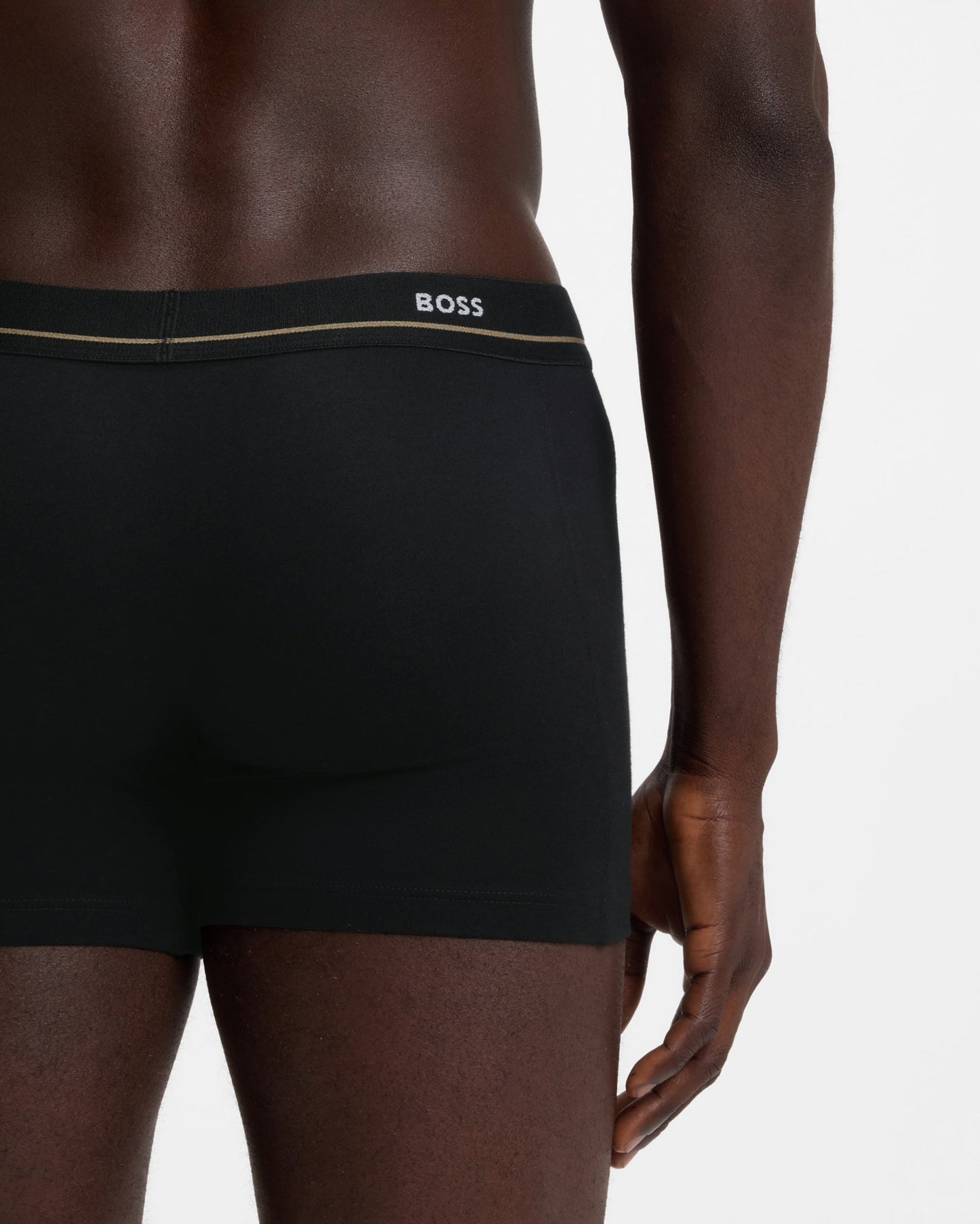 BOSS Orange Five-pack of logo-waistband stretch-cotton boxer briefs  - Black 001, back detail