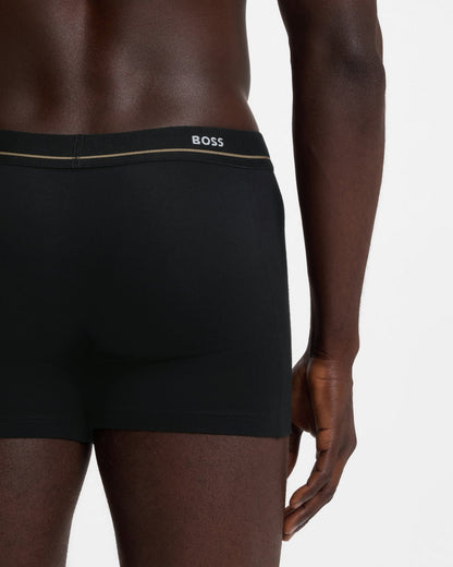BOSS Orange Five-pack of logo-waistband stretch-cotton boxer briefs  - Black 001, back detail