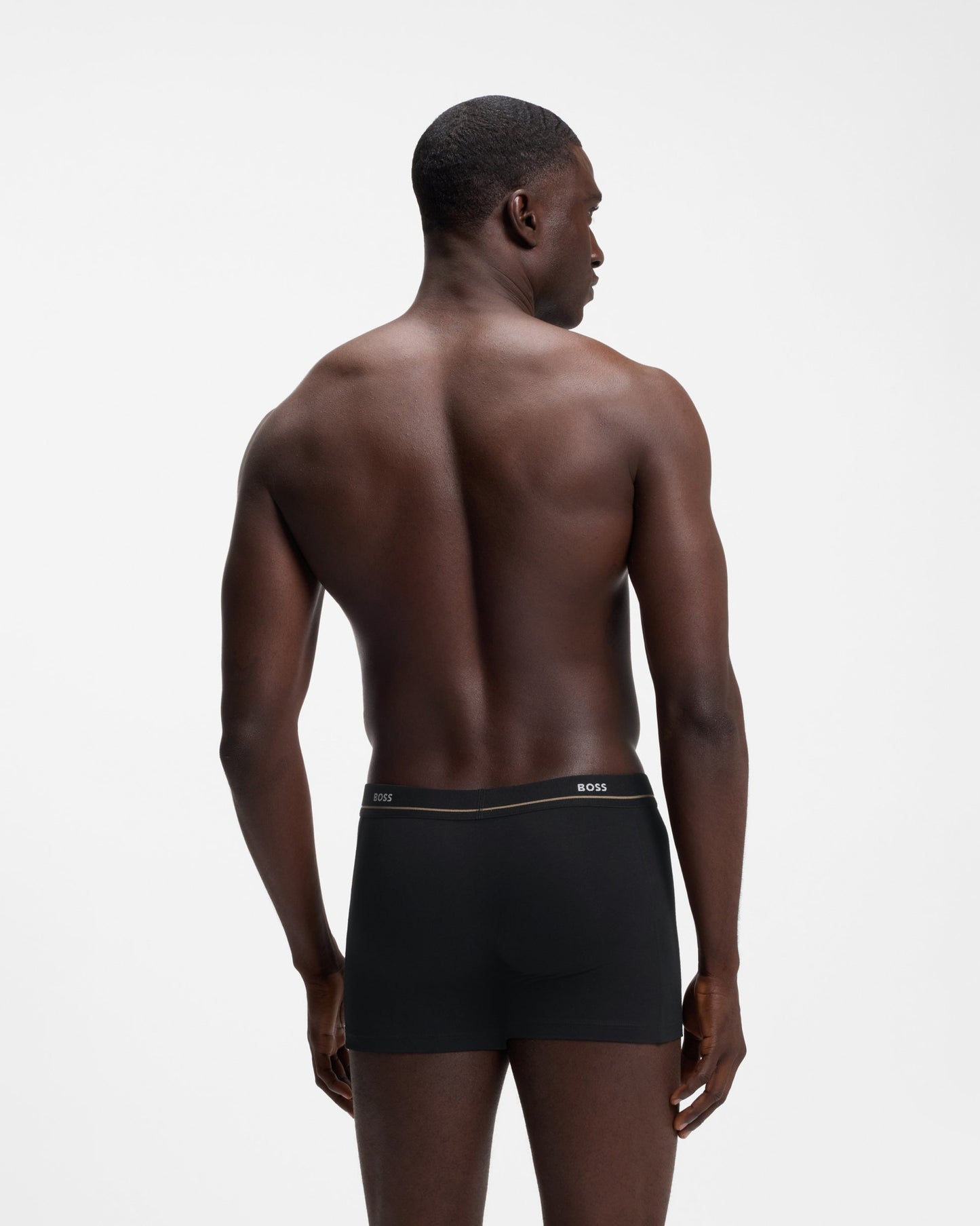 BOSS Orange Five-pack of logo-waistband stretch-cotton boxer briefs  - Black 001, back
