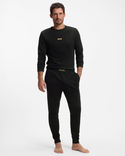 BOSS Orange Xmas Long Pyjama Set - Black 001