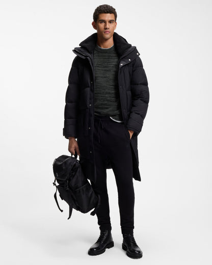 BOSS Orange Aperoso Mens  Mouliné-knit Sweater in Virgin Wool and Cotton  - Black 001