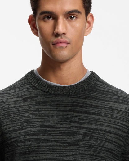 BOSS Orange Aperoso Mens  Mouliné-knit Sweater in Virgin Wool and Cotton  - Black 001