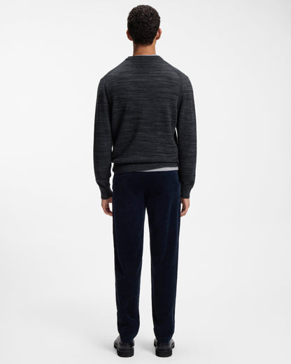 BOSS Orange Aperoso Mens  Mouliné-knit Sweater in Virgin Wool and Cotton - Dark Blue 404