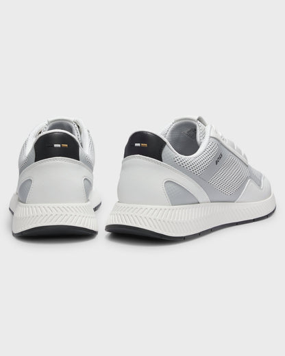 BOSS Orange Mens Reflective-nylon trainers with ridged sole - Open White 121 pair, back