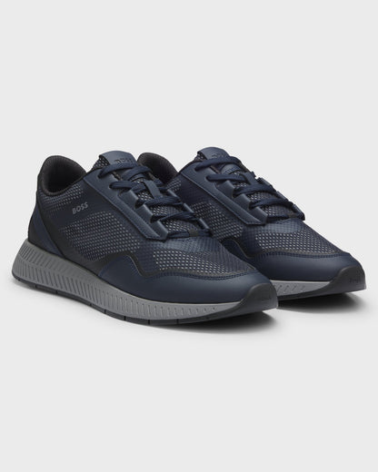 BOSS Orange Titanium_Runn_refthp Mens Trainers - Open Blue 461 pair, side