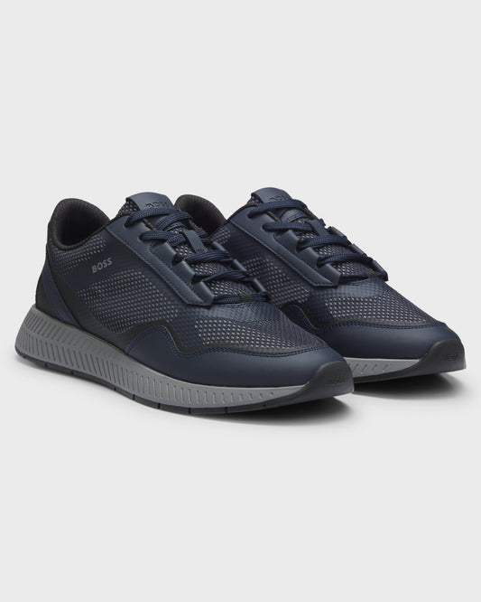 BOSS Orange Titanium_Runn_refthp Mens Trainers - Open Blue 461 pair, side