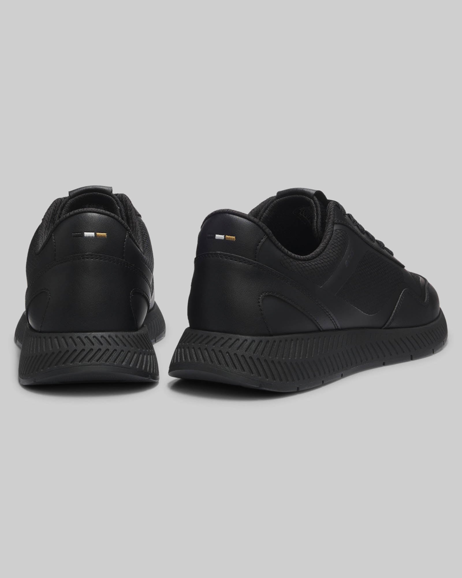 BOSS Orange Titanium Mens Mixed - material trainers with ridged outsole - Black 005 | CHO | Designer Footwear,Mens Footwear,Trainers