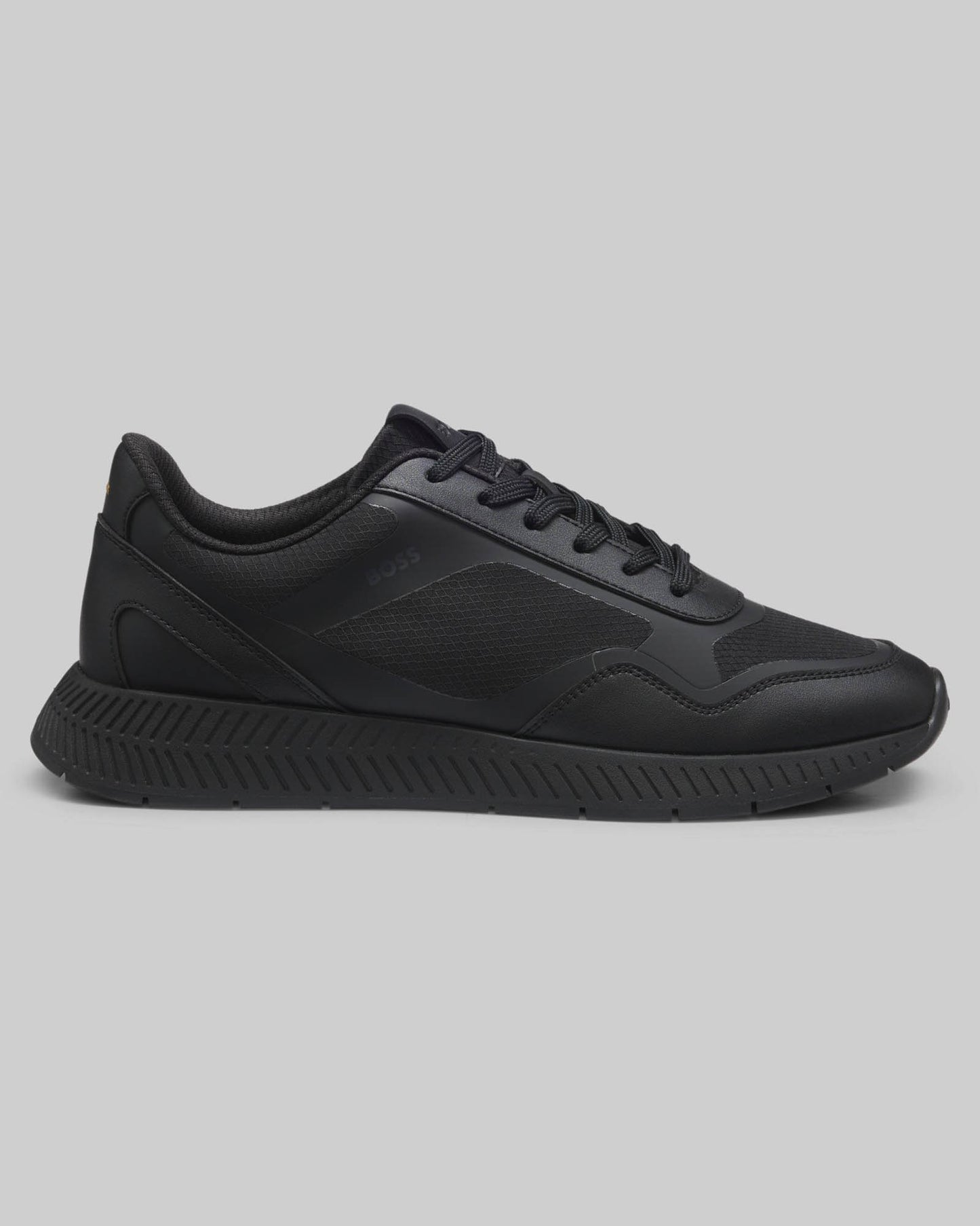 BOSS Orange Titanium Mens Mixed - material trainers with ridged outsole - Black 005 | CHO | Designer Footwear,Mens Footwear,Trainers
