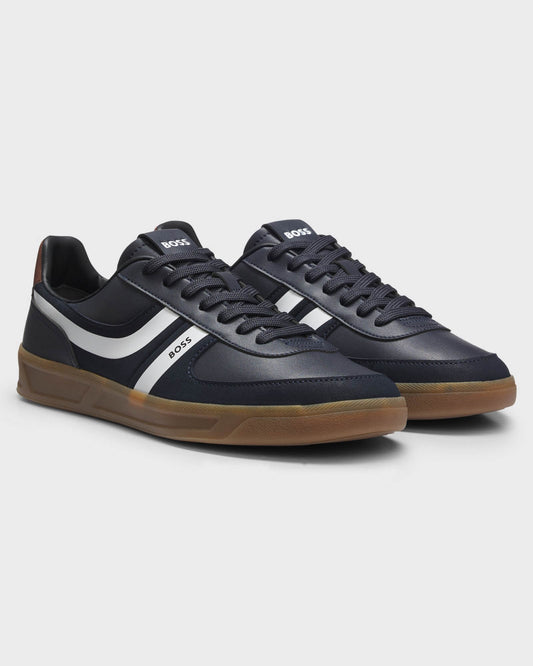 BOSS Orange Brandon_Tenn_mipu Mens Trainers - Dark Blue 402, pair