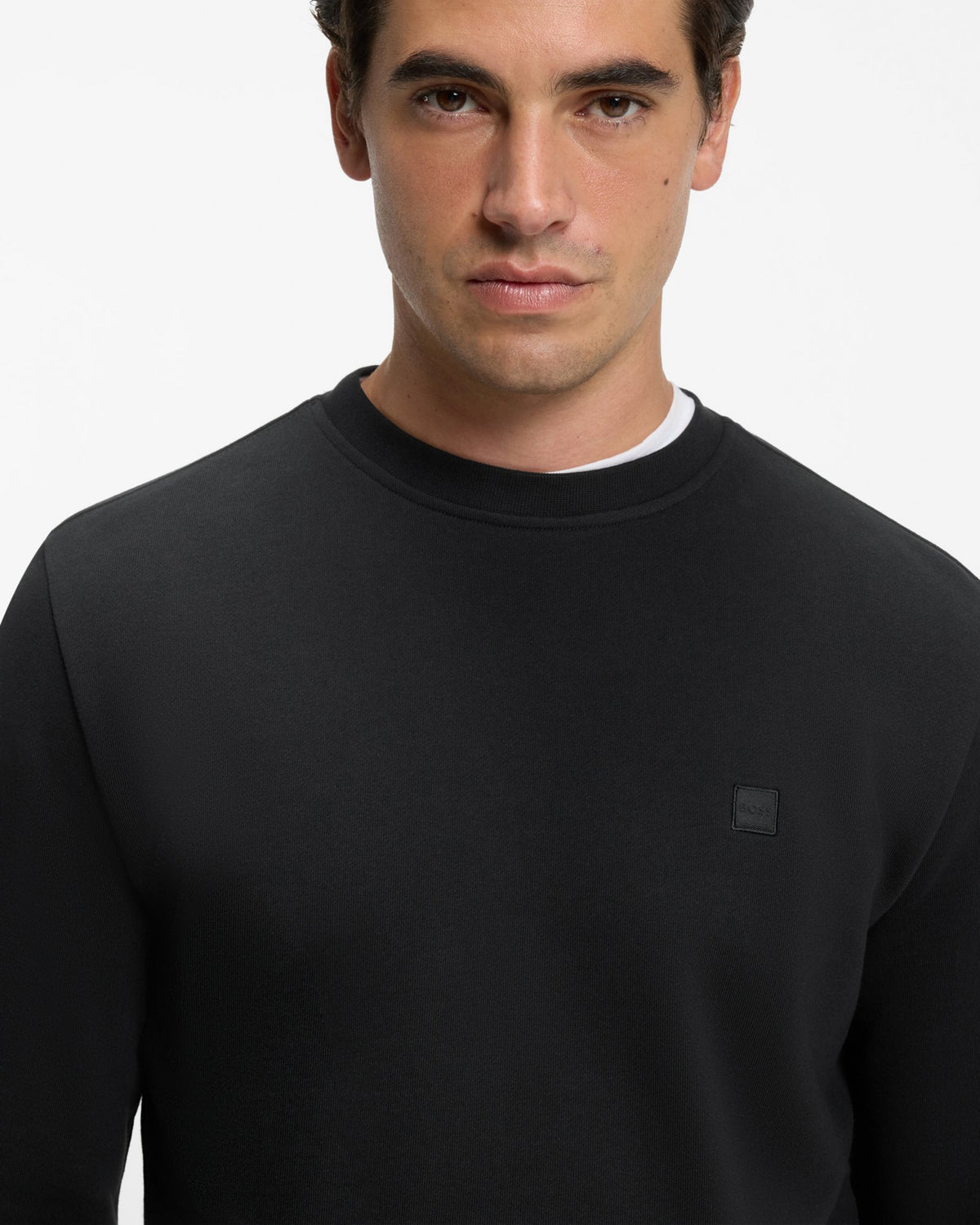 BOSS Orange We Start Mens Cotton-terry sweatshirt  - Black 001, detail