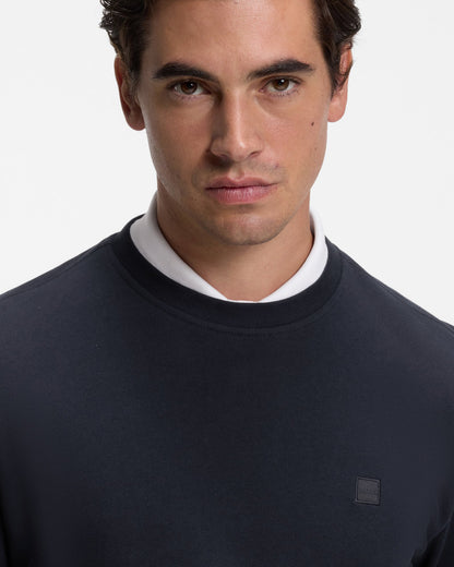 BOSS Orange We Start Mens Cotton-terry sweatshirt  - Dark Blue 404 detail