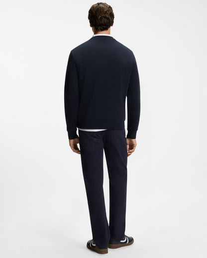 BOSS Orange We Start Mens Cotton-terry sweatshirt  - Dark Blue 404 full length, back
