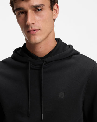 BOSS Orange We Talk Mens Pullover hoodie with logo patch  - Black 001 detail