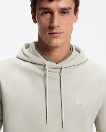 BOSS Orange We Talk Mens Pullover hoodie with logo patch  - Light Beige 271 detail