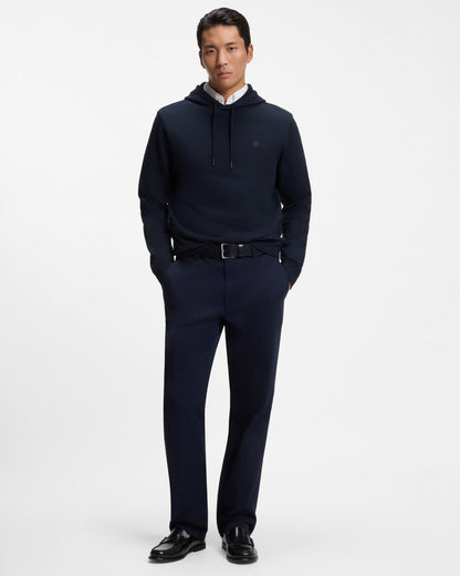 BOSS Orange We Talk Mens Pullover hoodie with logo patch  - Dark Blue 404 full length, front