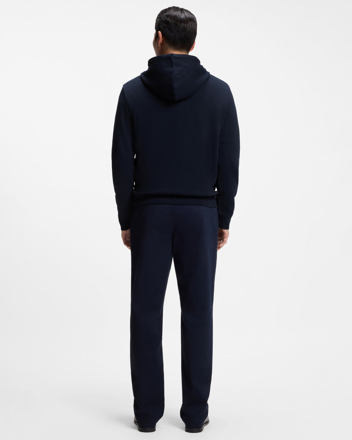 BOSS Orange We Talk Mens Pullover hoodie with logo patch  - Dark Blue 404 full length, back