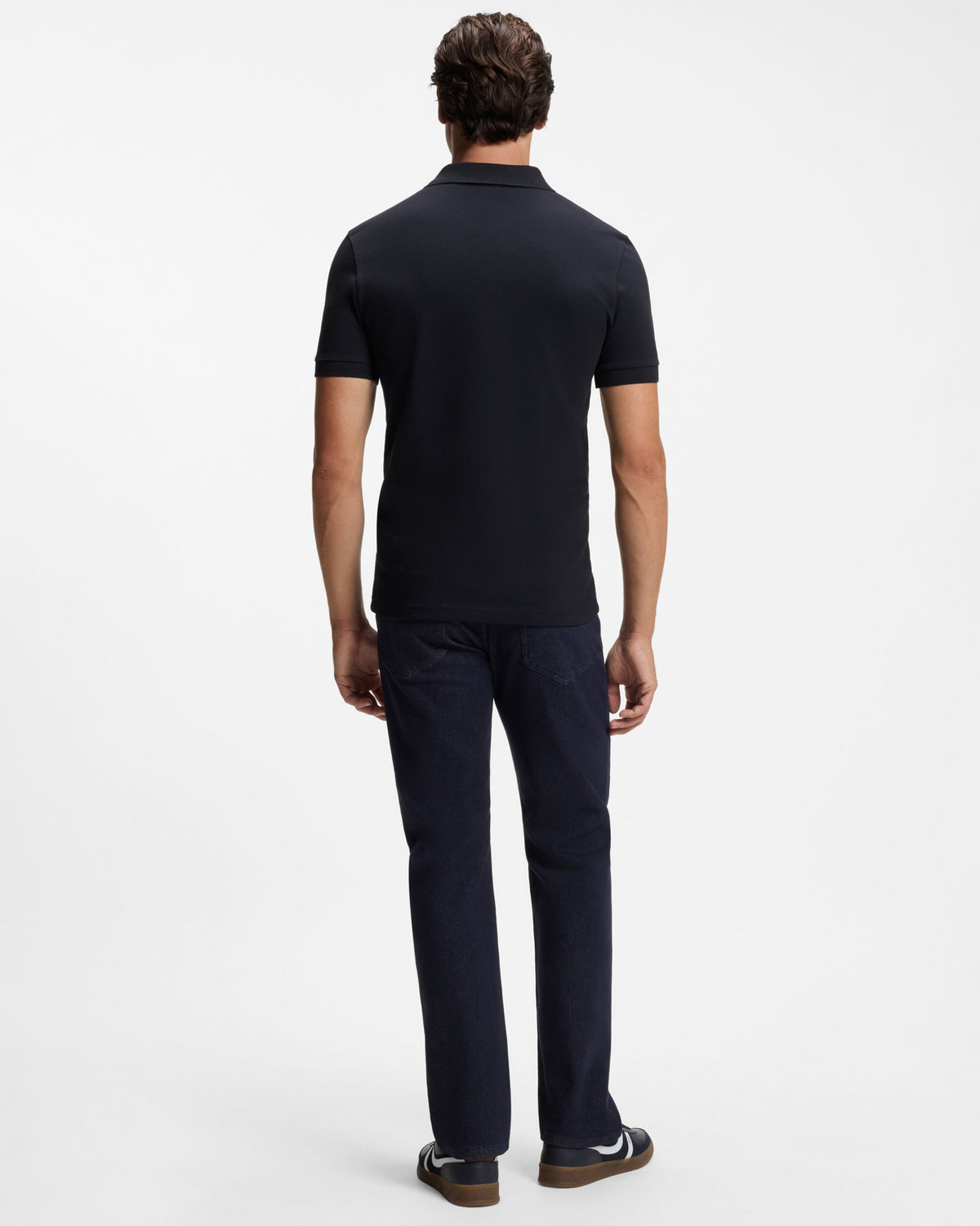 BOSS Orange Pe Passenger Mens Short Sleeve 2-Button Polo Shirt - Dark Blue 404