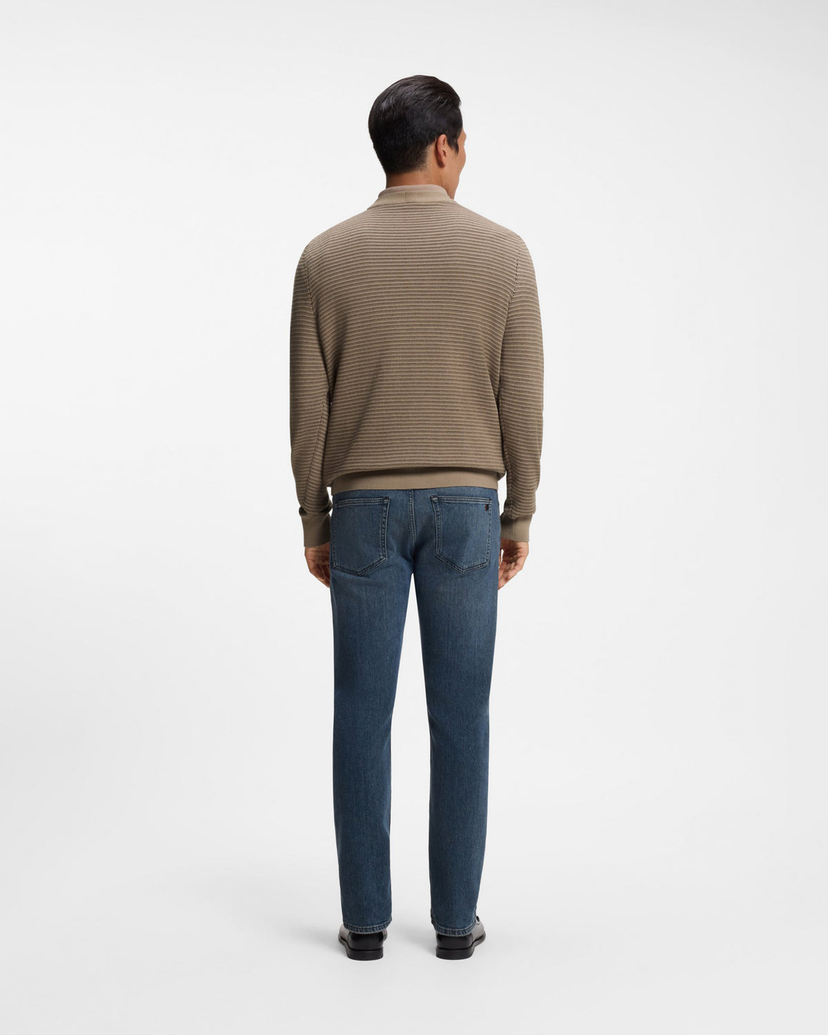 BOSS Orange Abikolo N Mens Crew Neck Jumper - Open Brown 246 full length back