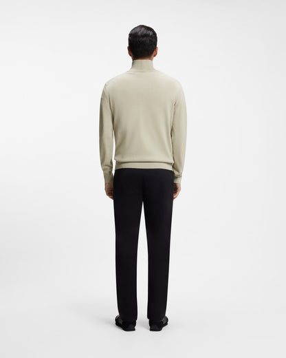 BOSS Orange Kanobix N Mens 1/4 Zip Jumper - Light Beige 271 full length back