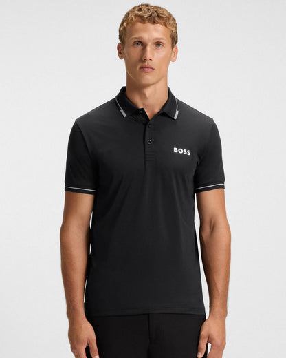 BOSS Green Paul Pro Mens Tipped Polo Shirt - Black 005