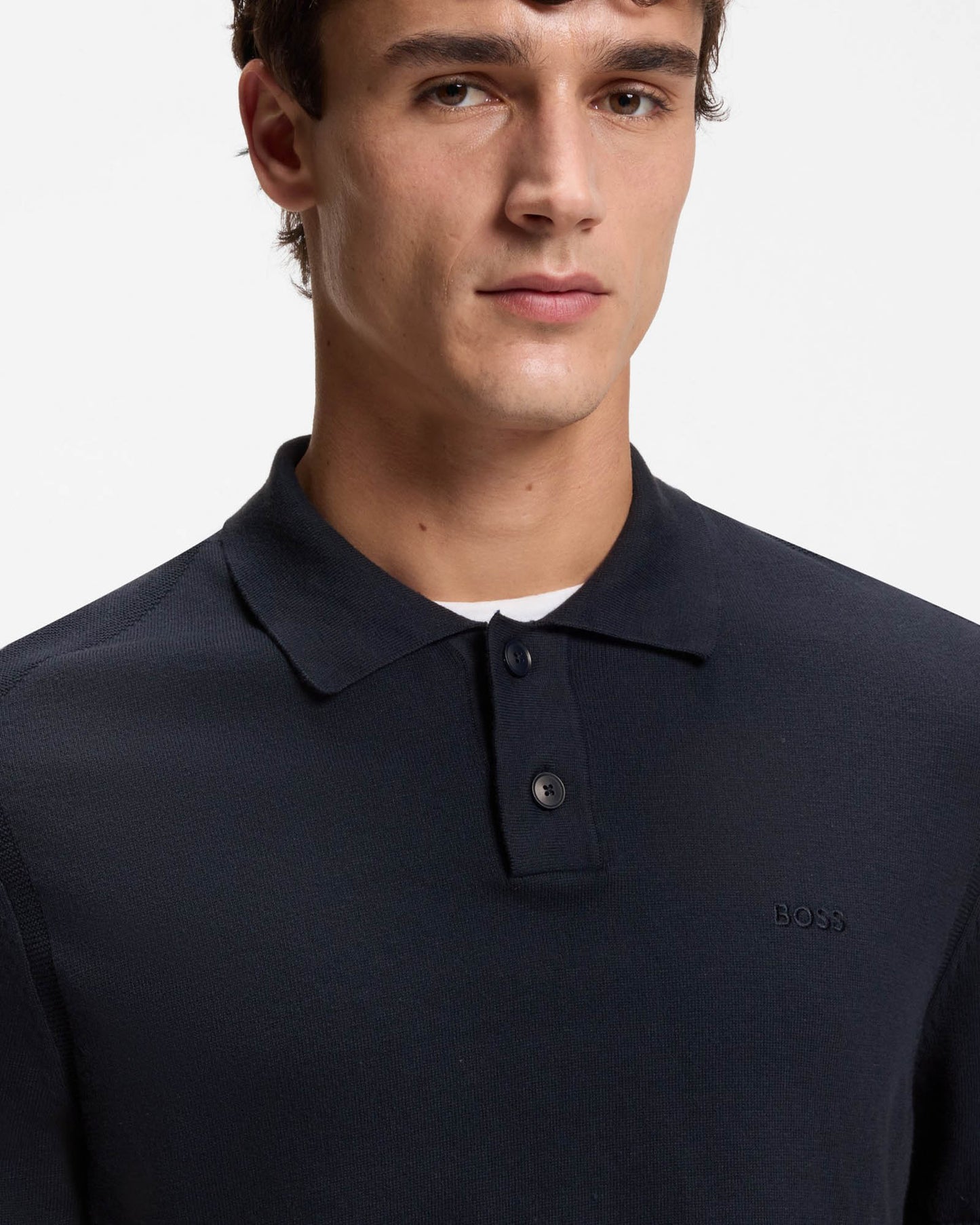 BOSS Orange Asac_P Mens Short Sleeve Polo Shirt - Dark Blue 404