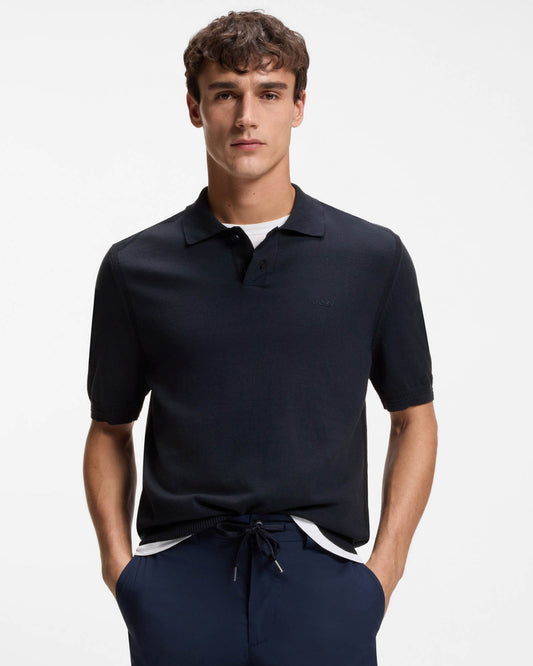 BOSS Orange Asac_P Mens Short Sleeve Polo Shirt - Dark Blue 404