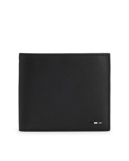 BOSS Orange Ray Mens Grained Faux-Leather Wallet with Logo Trim - Black 001
