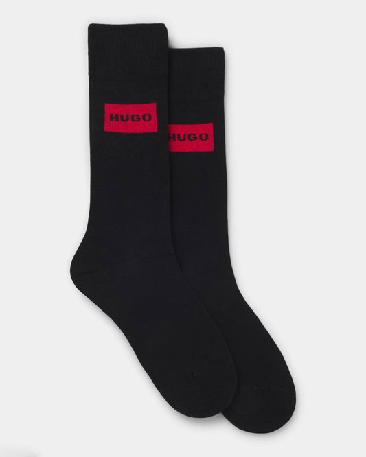 HUGO 2-Pack Mens Red Label Socks - Black 001 - CHO - Designer Mens Underwear & Socks