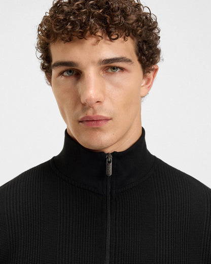 BOSS Orange Structure Mens 1/4 Zip Loungewear Top - Black 001