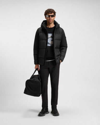 BOSS Green Block-X Mens Water-Repellent Down Jacket with Detachable Hood - Black 001