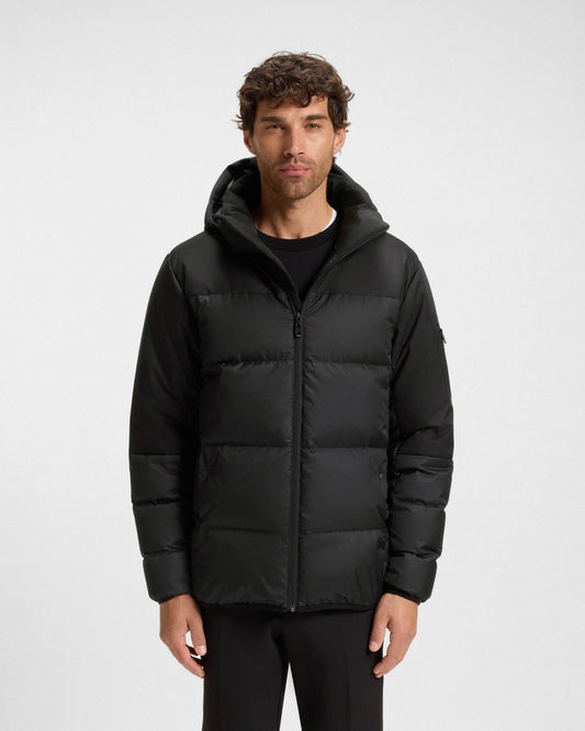 BOSS Green Block-X Mens Water-Repellent Down Jacket with Detachable Hood - Black 001