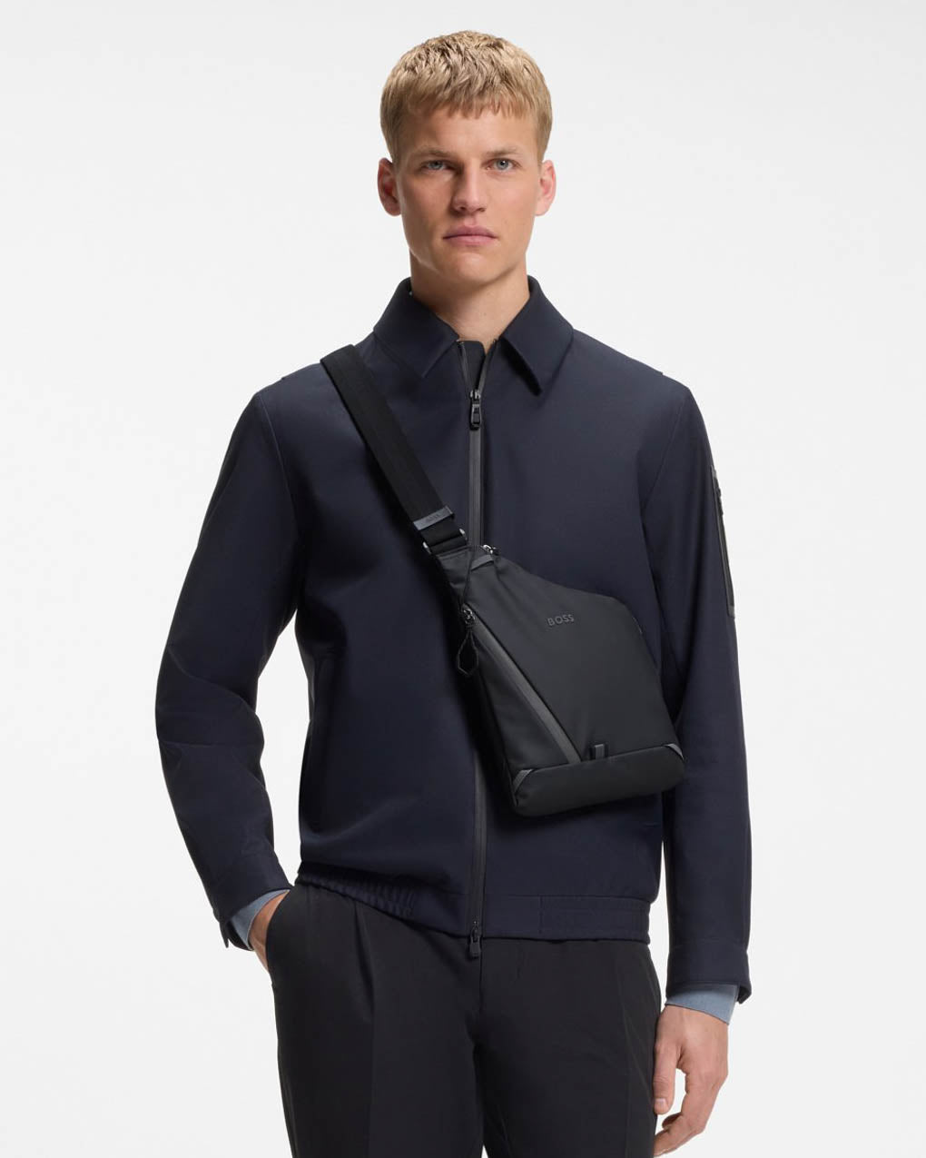 BOSS Orange Stenson Mens Crossbody Bag - Black 001 | CHO | Designer Mens Crossbody Bags