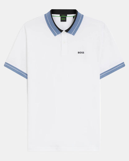 BOSS Green PL_Member Mens Short Sleeve Polo Shirt - White 100