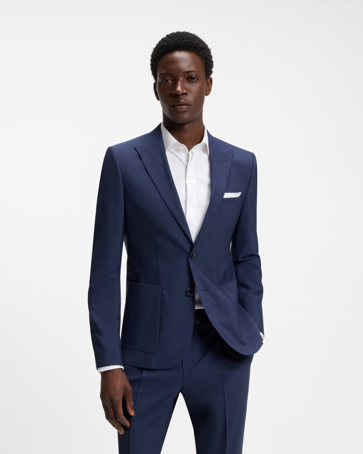 Hugo Arti Mens Extra - Slim - Fit Suit Jacket In A Wool Blend - Open Blue 498 | CHO | Designer Mens Suit Jackets