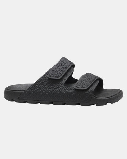 HUGO Evander Mens Monogram Sandals with Riptape Straps  - Black 001 | CHO | Designer Mens Sandals